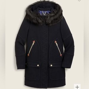 J Crew Chateau parka in Italian stadium-cloth wool Black 2 Tall